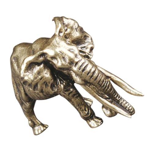 Toyvian Brass Elefanten Figur Skulptur Desktop Deko Ornament Handgefertigt Wohnaccessoire Wohnzimmer Akzent Tischdekoration von Toyvian