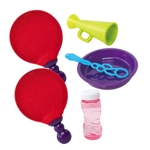 Toyvian Bubble Racket Set für Outdoor mit Langlebigem Material Teiliges Set für Drinnen und Draußen als Geburtstagsgeschenk für Gartenaktivitäten Fördert Kreative Seifenblasenfreude von Toyvian