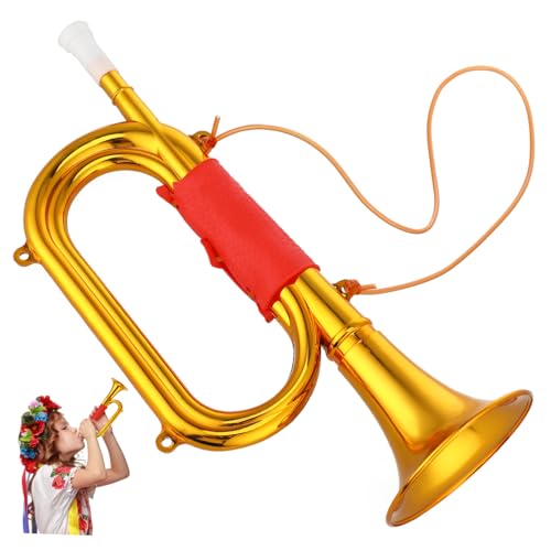 Toyvian Bugle Stage Performance Prop Trompete Bugle Horn Signalhorn Instrumente Lernspielzeug Für Kinder von Toyvian