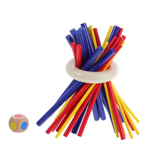 Toyvian Bunte Holz Balance Sticks Montessori Motorikspiel für Erwachsene Senioren Tragbares Familienspiel für Reisen Partys Fördert Logisches Geschicklichkeit und Teamwork von Toyvian