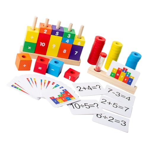 Toyvian Buntes Holzbauklötze Zahlen Rechen Lernspielzeug für Pädagogisch Sicher Langlebig Fördert Arithmetik und Handgeschicklichkeit für Vorschule und Frühe Bildung von Toyvian