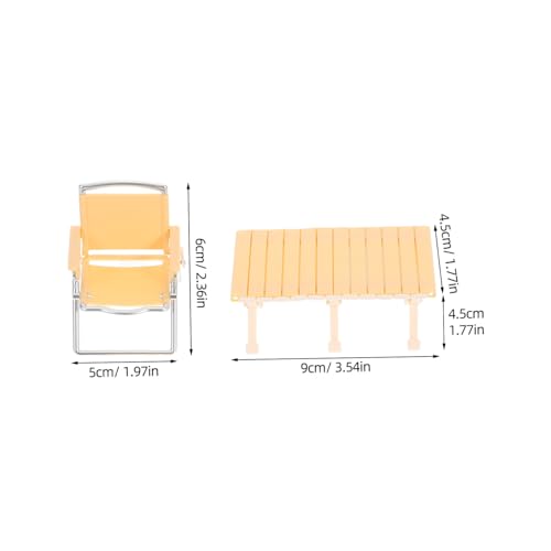 Toyvian Spielset Für Draußen Mit Spielkocher Camping-spielset Klappstuhl Für Kleinkinder Picknicktisch Herd Mini-Haus-Ornament Puppenhaus-zubehör Für Rollenspiele Gelb von Toyvian