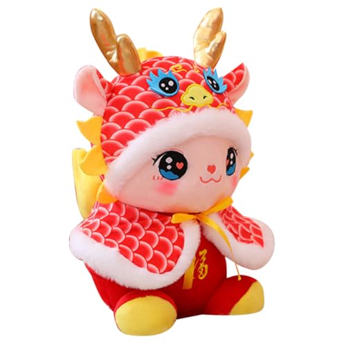 Toyvian Chinesische Drachen Puppe Plüschfigur Glücksbringer Stofftier Maskottchen Schlafzimmerdeko Neujahrsgeschenk für Ihn Jahreswechsel Dekoration von Toyvian