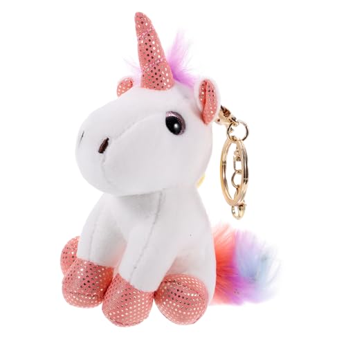 Toyvian Chucky Plüsch Süße Verzierung Einhorn Plüschpuppe Plüsch-Einhorn-Spielzeug Plüschfigur Süße Tierspielzeuge Handtasche Stofftierfigur Plüschig Weiß Erdfarben Anhänger Kind von Toyvian