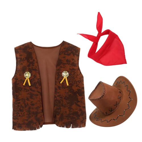 Toyvian Cowboy Kostüm Set Erwachsene Western Kostüm mit Weste und Einfarbigem Dreieckstuch Unisex Karneval Halloween Party Western Outfit Toyvian Cowboy Kostüm Set Erwachsene Western Kostüm mit Weste und Einfarbigem Dreieckstuch Unisex Karneval Halloween Party Western Outfit von Toyvian