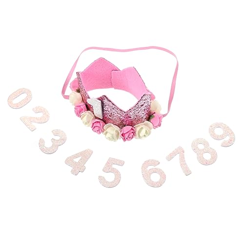 Toyvian Kronen-set Für Den Ersten Geburtstag Des Babys 1 Set Zahlen Kronenhüte Lustiges Partyzubehör Für Mädchen Und Jungen von Toyvian