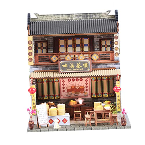 Toyvian Chinesische Miniaturen - 1 Stück Modellspielzeug Zum Zusammenbauen - Hausmodell - Hausmodell - Dekoratives Mini-chinesisches von Toyvian