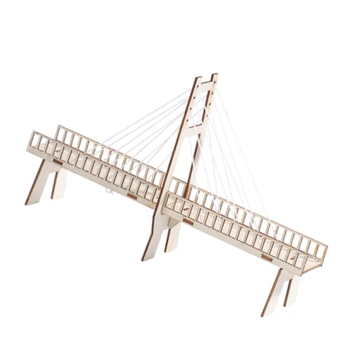 Toyvian DIY Holzmodell Schrägseilbrücke Lernspielzeug Pädagogisches Brückenbau Puzzle Kreatives Physik Experiment für Mädchen Jungen von Toyvian