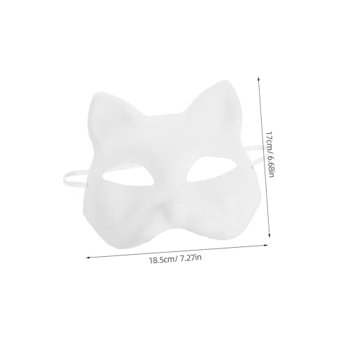 Toyvian DIY Katzenmaske Teilig aus Blankem Papier mit Filzstoff Handbemalbar Halbes Gesicht Kreative Bastelmaske für Faschingskostüme Maskerade Cosplay Party und Kinderförderung von Toyvian