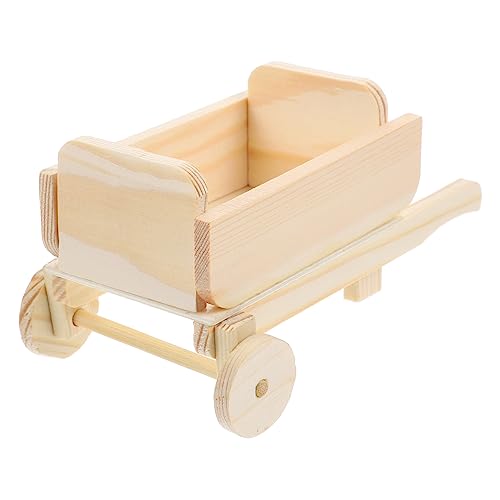 Toyvian DIY Miniatur Garten Schubkarre Modell Aus Unvollendetes Bastelset Für Puppenhaus Dekoration Kleiner Spielzeugwagen Zum Selbstbauen von Toyvian