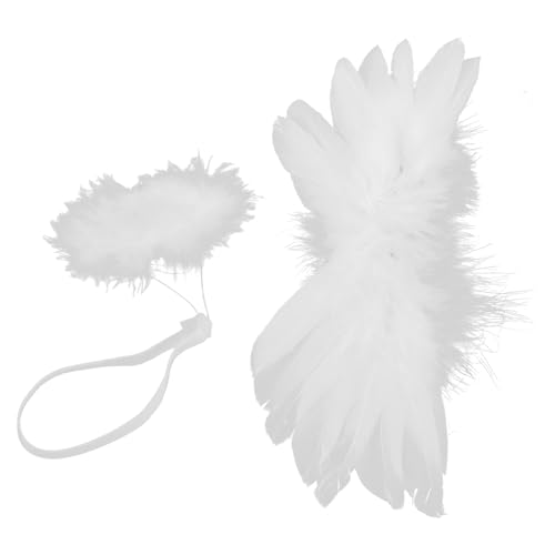 Toyvian DIY Puppen Engelsflügel Weiß Plüsch Ring Mini Flügel Requisiten für Kostüm Basteln Dekorative Puppenaccessoires für Kreative Verkleidung und Fotografie von Toyvian
