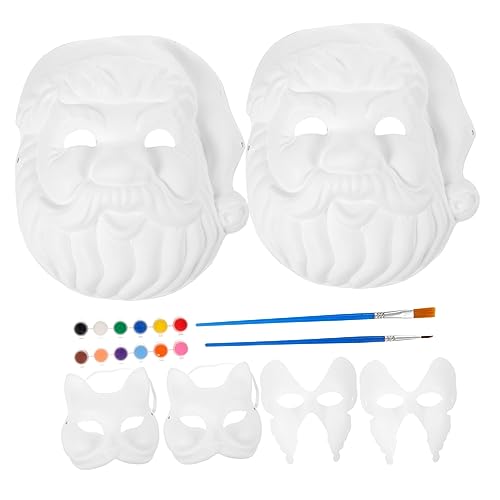 Toyvian DIY Weißes Papiermaske Teilig zum Bemalen Blanko Masken für Erwachsene Farben Acrylfarben und Pinseln für Karneval Kostümparty Theater und Toyvian DIY Weißes Papiermaske Teilig zum Bemalen Blanko Masken für Erwachsene Farben Acrylfarben und Pinseln für Karneval Kostümparty Theater und von Toyvian