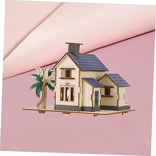 Toyvian Handgemachtes Holzhaus Jungen Und Mädchen Lernspielzeug Villa Modell Kreatives Handwerk Sicher von Toyvian