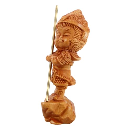 Toyvian Dekorationsstücke von Monkey King Auto Dekoration Handgeschnitzte Affenstatue Auto-Armaturenbrett-Dekoration Wohnaccessoire Affenkönig Figur aus Messing hölzern Light Brown Toyvian Dekorationsstücke von Monkey King Auto Dekoration Handgeschnitzte Affenstatue Auto-Armaturenbrett-Dekoration Wohnaccessoire Affenkönig Figur aus Messing hölzern Light Brown von Toyvian
