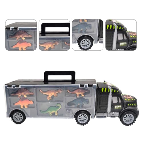 Toyvian Dinosaurier Transport mit Dinosaurier Figuren Tragbarer Spielzeuglastwagen für Organisieren und Transportieren für Drinnen und Draußen von Toyvian