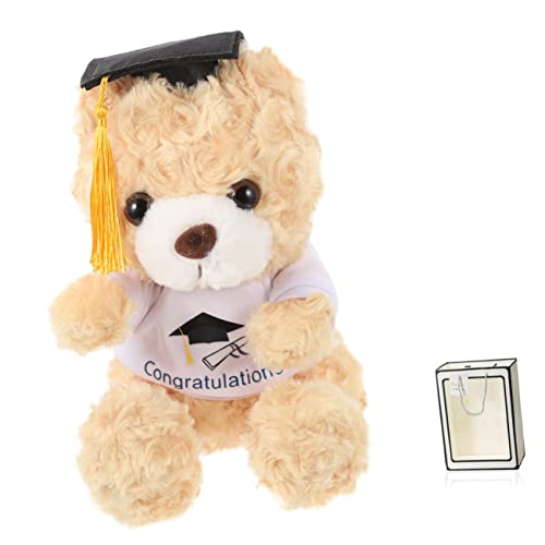 Toyvian Doktormütze Abschlussbär Kinderspielzeug Tiere Das Tier Kuscheltier Kleinkind Doktorbär Stoffpuppe Abschlussbär Puppe Stoffbär Hellbraun Pp Baumwolle von Toyvian
