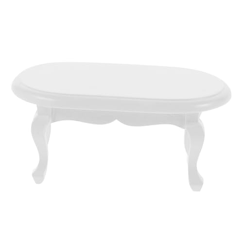 Toyvian Doll House Miniatur Tisch Aus Holz Ovaler Endtisch Möbel Für Puppenhaus Szenen Realistisches Design Für Kreative Dekoration Und Spielspaß von Toyvian