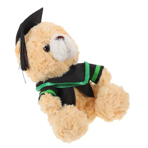 Toyvian Dr Bär Puppe Tier Entzückendes Bärenspielzeug Gefüllter Abschlussbär Abschlussbär Kleine Bärenpuppe Plüschbärpuppe Niedliche Bärendekoration Partyzubehör von Toyvian
