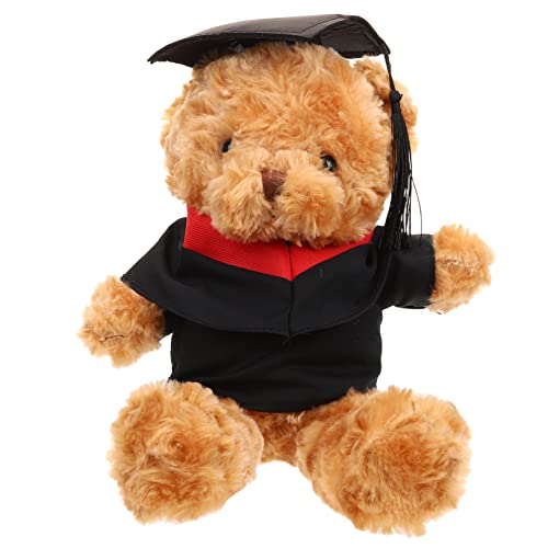 Toyvian Dr. Bärenpuppe Abschluss Gefüllter Plüschbär Kuscheltier Plüschbär Gefüllt Kinderpuppenspielzeug Studentenabschlussgeschenk Bärenpuppe Bär Stofftier Kurzer Plüsch von Toyvian