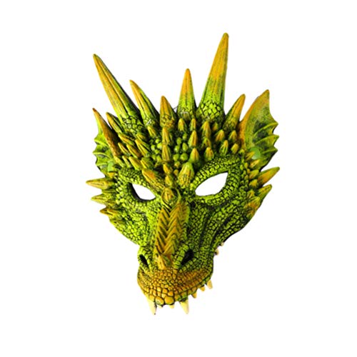 Toyvian Drachenmaske Karneval Kleid Kostüm Grün Halb Gesicht Cosplay Maske Partei up Zubehör Fotografie Requisiten für Erwachsene Kinder von Toyvian