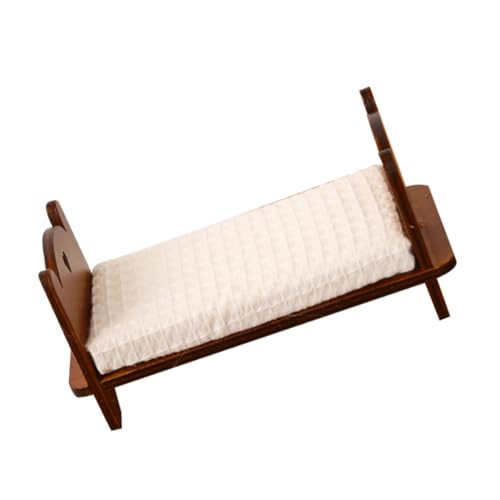 Toyvian Miniatur Puppenhaus Möbel Maßstab 112 Einzelbett Modell Holzbett Für Handwerk von Toyvian