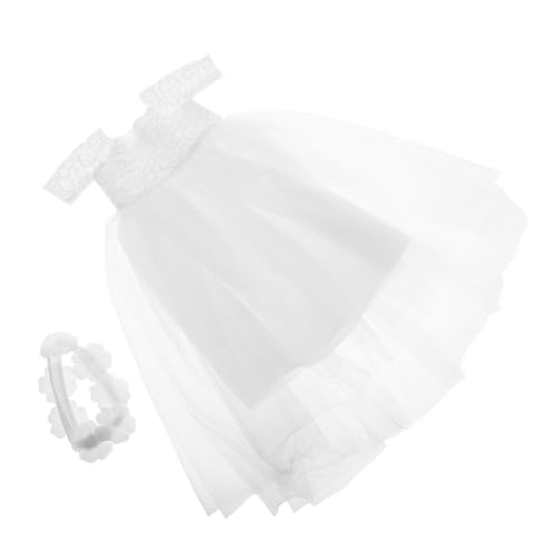 Toyvian Elegantes Puppen Hochzeitskleid für Puppen Weiße Brautjungfernrobe mit Feiner Spitze und Stickerei Langlebiges Material Austauschbares Prinzessinnen Outfit für Kreatives Styling von Toyvian