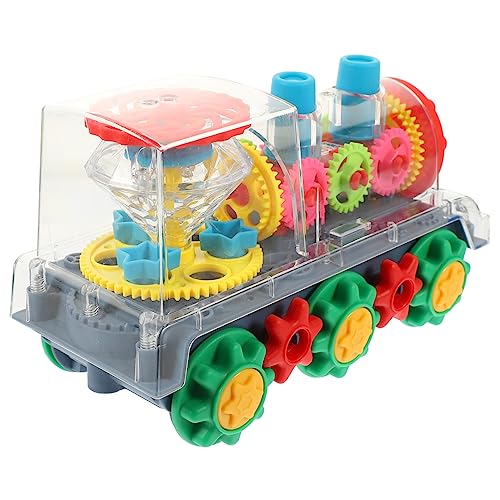 Toyvian Elektrische Kinderzug mit Licht und Musik Batteriebetriebenes Zahnradspielzeug aus Robustem Fördert Hand Auge Koordination für Kleinkinder Jahre Kreatives Lernspielzeug von Toyvian