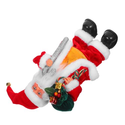 Toyvian Elektrischer Weihnachtsmann mit Musik Bewegliche Arme Sicheres Material Festliche Weihnachtsdekoration für Familienfeier Kleines Xmas von Toyvian