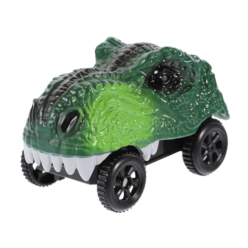 Toyvian Elektrisches Dinosaurier Spielzeugauto mit Leuchtfunktion Kleines Rennauto für Grüne LED Bahn Batteriefreies DIY Gleisfahrzeug für Familie und Verkehrssicherheit von Toyvian