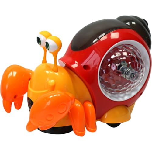 Toyvian Elektronisches Krabbelspielzeug mit Musik und LED licht Sensoraktivierte Selbstflucht Funktion Motorisiertes Krabbeltier für Junge Mädchen Monate zur Frühförderung von Bewegungs von Toyvian