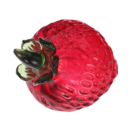 Toyvian Kristall Erdbeer Ornament Handpolierte Glasfrucht Deko Für Zuhause Kindgerechtes Für Frühling Vintage Tischdekoration Funkelnde Klarheit Für Jeden von Toyvian