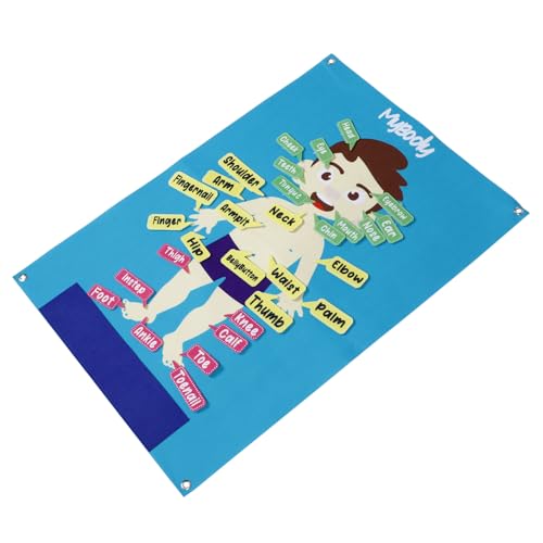 Toyvian Erster Tag des Vorschulzeichens für Interaktives Bodyboard für Vorschul-Lerntafel aus Filz Lernaktivitäten für Körperteile Puzzle gefühlt von Toyvian