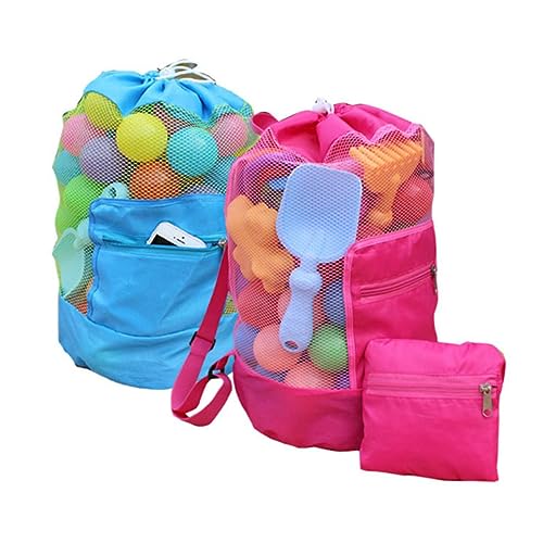 Toyvian Faltbare Strandtasche Mumienrucksack Tasche Für Poolspielzeug Spielzeug-Organizer-Tasche Netzbeutel Für Sandspielzeug Mesh-Spielzeug Kind Tasche Mit Kordelzug Gittergewebe von Toyvian