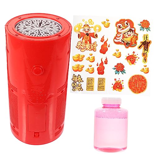 Toyvian Feuerwerksblasenmaschine Badeblasenhersteller Blasenmacher Kinderblasenspielzeug Blasengebläse Für Kinderspielzeug Party-blasenmarker Tragbares Seifenblasengerät Abs Rot von Toyvian