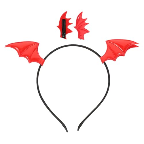 Toyvian Fledermausflügel-stirnband, Teufelskopfschmuck Fledermaus mit Clips Schwarze Teufelsflügel für Halloween Karneval Maskerade Party Cosplay Haarschmuck von Toyvian