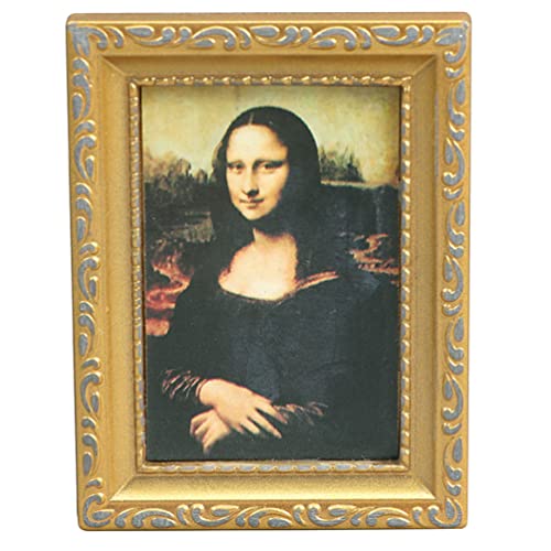 Toyvian Miniatur-Szenenmöbel Mini-Möbel Home Decoration Mini Mona Lisa Malt Model Mini Hausdekoration Wandkunstdekoration Mini Hausdekoration Wohnungseinrichtung Foto-Requisite von Toyvian