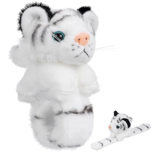 Toyvian Gefüllte Tierschlitzte Armband 1Pcs Plüsch -Slap -Armband Gefülltes Hugger -Slap -Armband Tierband Tiger Slap Armband Für Kinder Geburtstag Jungle Party Gefälligkeiten von Toyvian