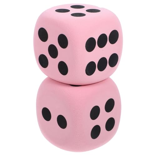 Toyvian Würfel Spiel Große Schaumstoffwürfel 2 Stück 8 cm Tragbare Würfel Beschreibbare Abwischbare Würfel Lehrmittel Spielspielzeug Für Spiele Mathematikunterricht Rosa Würfel-Set von Toyvian