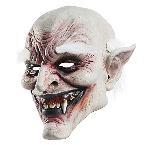Toyvian Gruselige Halloween Maske Horror Geist Weiß Augenbrauen Schrecklich Toothy Furchterregend Cosplay Party Kostüm von Toyvian