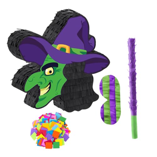 Toyvian Piñata Aus Papier Für Halloween-partys Mit Stab Und Augenbinde Konfetti-element Für Feiern Motto-dekoration Für Junge Mädchen von Toyvian