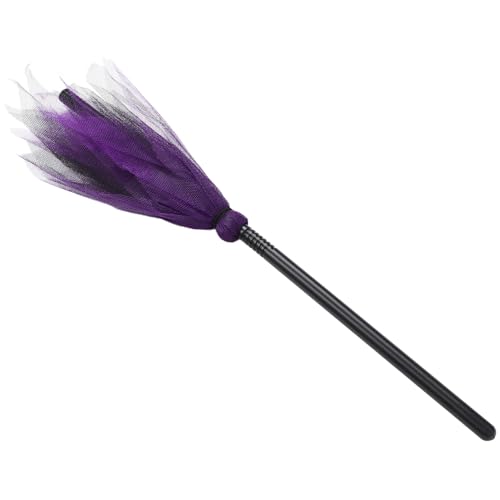 Toyvian Halloween Hexenbesen aus Leichtem Kunststoff mit Netzdesign Zubehör für Kostümpartys Cosplay und Maskerade Zufällige Farbe für Unvergessliche Halloween von Toyvian