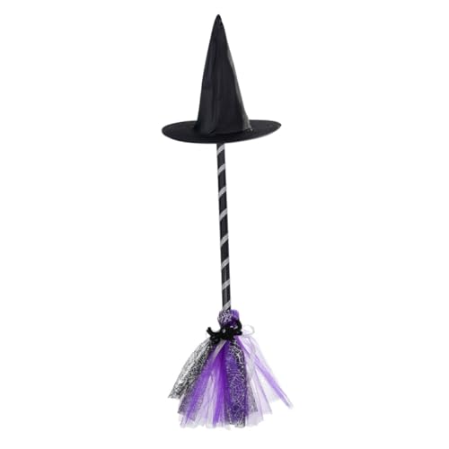 Toyvian Halloween Hexenhut Besen Teilig Hexenkostüm Zubehör Leicht Bequem Wiederverwendbar Für Party Cosplay Bühnenauftritte von Toyvian