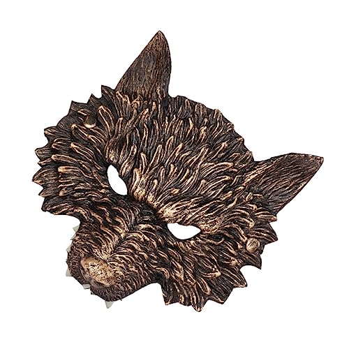 Toyvian Halloween Wolf Maske Halloween-Maske Cosplay-Maske Gesichtsmaske für Mädchen Halloweenkostüm Masken halloween costume halloween kleidung lustige Maske einzigartige Maske Pu Golden von Toyvian