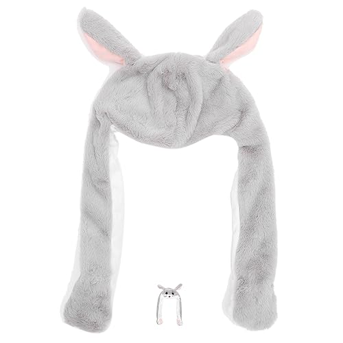 Toyvian Hamster Plüschmütze Haube Dinosaurier Kostüm animieren Fuchs kindermütze kappe Plüschmütze mit süßen Ohren hut Party-Kopfschmuck beweglicher Hut des Hamsterohrs Grey von Toyvian