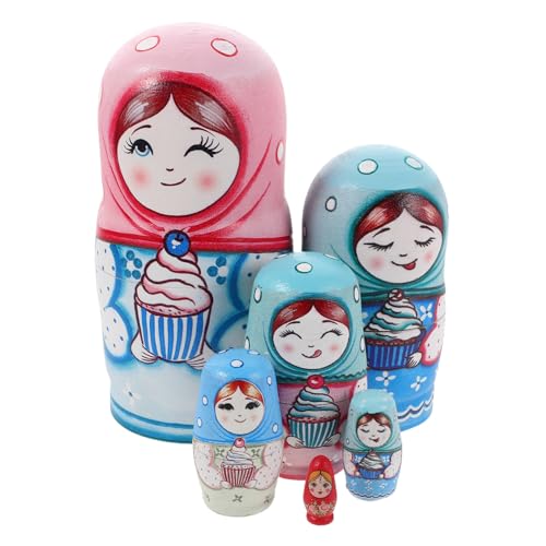 Toyvian Handgefertigte Russische Holz Nistpuppen Lagig Handbemalte Matruschka Spielzeuge für Tragbares Stapelspielzeug für Familienbildung und Reiseunterhaltung Toyvian Handgefertigte Russische Holz Nistpuppen Lagig Handbemalte Matruschka Spielzeuge für Tragbares Stapelspielzeug für Familienbildung und Reiseunterhaltung von Toyvian