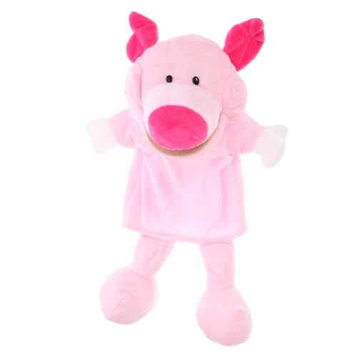 Toyvian Handpuppe Schwein Plüsch Tierfigur Kuscheltier Handspielpuppe Cartoon Tier Handpuppe für Geschichten Erzählen Familienspiel Rosa Plüschspielzeug von Toyvian