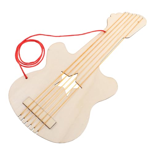 Toyvian Hausgemachte Gitarre Für Graffiti-malerei, Gitarrenspielzeug DIY-Graffiti-Gitarre- Gitarren-Instrument-Modell Unvollendete Gitarrenausschnitte Holz Beige von Toyvian