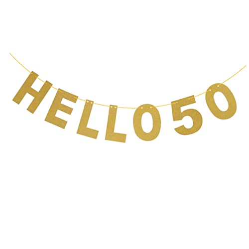 Toyvian Hello 50. Geburtstagsbanner mit Glitzer für Mädchen Party-Dekoration Kein Zusammenbau Nötig für Die Feier Toyvian Hello 50. Geburtstagsbanner mit Glitzer für Mädchen Party-Dekoration Kein Zusammenbau Nötig für Die Feier von Toyvian