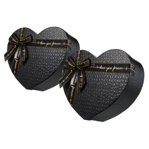 Toyvian Herz Geschenkbox Schwarze Herz Bastelbox Für Valentinstag Kreative Verpackungsbox Für Blumen Und Kleine Geschenkboxen Schachteln von Toyvian