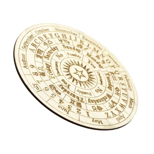 Toyvian Holz Divinationsbrett Rund Klein Wicca Altar Zubehör Desktop Wahrsageplatte Spirituelles Wahrsage Tool für Tarot Astrologie Psychotherapie und Partys Handgefertigt Mystische von Toyvian